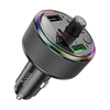 Hoco E82 Guerrero Car Charger 30W PD QC3.0 3-Port USB Bluetooth 5.3 FM Transmitter with RGB Light – Black