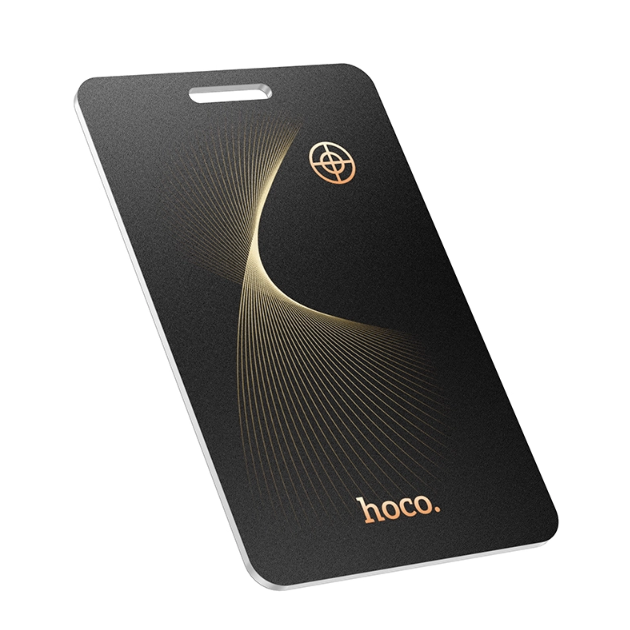 Hoco E92 Saviour Smart Positioning Anti-Lost Tracker – Slim Rechargeable Bluetooth Card for Apple Find My (Wallet & Bag Locator, Black)