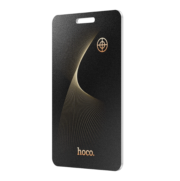 Hoco E92 Saviour Smart Positioning Anti-Lost Tracker – Slim Rechargeable Bluetooth Card for Apple Find My (Wallet & Bag Locator, Black)