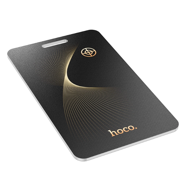 Hoco E92 Saviour Smart Positioning Anti-Lost Tracker – Slim Rechargeable Bluetooth Card for Apple Find My (Wallet & Bag Locator, Black)
