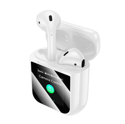 Hoco EW80 Magnificent 2nd Gen TWS Touch Screen Bluetooth Headset Wireless Earbuds with Charging Case – White