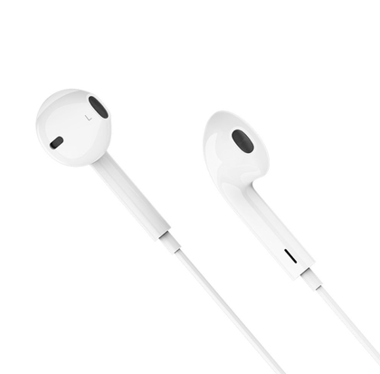 Hoco Earphones headset for iPhone Android Volume Buttons and Microphone with USB C. 3D surround sound. M101. White. iPhone 15,16,17, Android