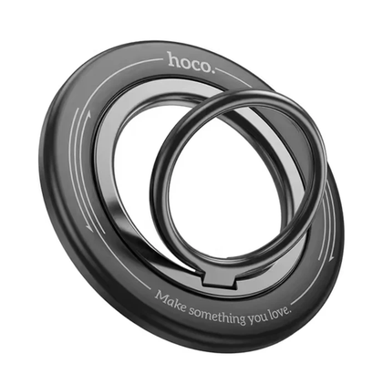 Hoco GH3 MagSafe Magnetic Ring Holder. 360° Rotating Phone Grip Stand. Includes Metal Adapter for Non-MagSafe Phones. Universal Fit.