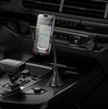 Hoco H63 Utmost Car Cup Holder Phone Mount, Push-Type Clamp, 360° Rotation, Flexible Rod, for 4.5–7" Phones, Black