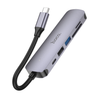 Hoco HB28 6-in-1 USB-C Hub Adapter with HDMI 4K, USB3.0, USB2.0, SDTF Card Reader, 60W PD Charging – Metal Gray
