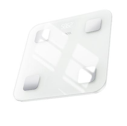 Hoco HI21 Smart Body Weight Scale with Bluetooth 4.2, Heart Rate Monitoring, 180kg Capacity. White