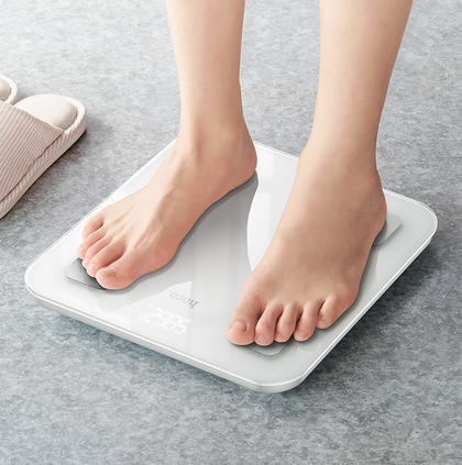 Hoco HI21 Smart Body Weight Scale with Bluetooth 4.2, Heart Rate Monitoring, 180kg Capacity. White
