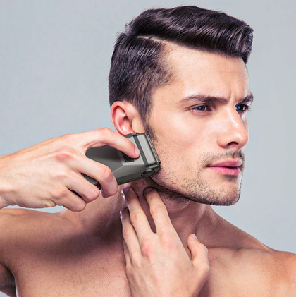 Hoco HP31 Zinc Alloy Double Razor Shaver. Waterproof, Portable, Rechargeable, Long Battery Life. Gray.