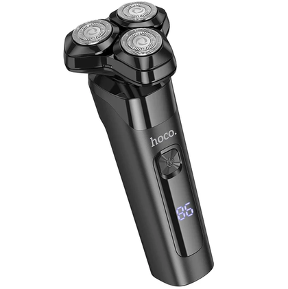 Hoco HP32 Electric Shaver for Men, 3-Blade Wet & Dry Razor, Waterproof, LED Display, Travel Lock – Black