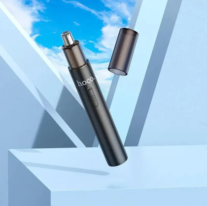 Hoco HP34 Electric, Portable Nose Hair Trimmer, Rechargeable, Black, with Cleaning Brush, and Dust Cover.