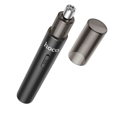 Hoco HP34 Electric, Portable Nose Hair Trimmer, Rechargeable, Black, with Cleaning Brush, and Dust Cover.