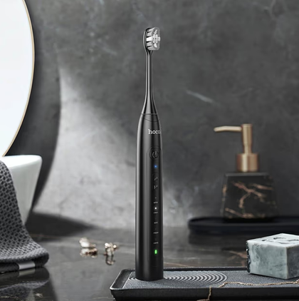 Hoco HP60 Intelligent Electric Toothbrush, 4 Brush Heads, 80 Days Battery, IPX7 Waterproof, Black
