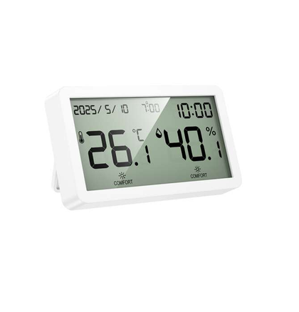 Hoco HX42 Indoor Alarm Clock with Thermometer & Hygrometer, LCD Display, Comfort Reminder – White