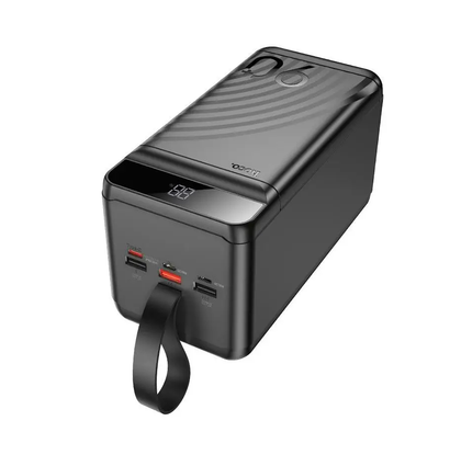 Hoco J123D 90000mAh Power Bank with 22.5W PD Fast Charging, 3 USB & Type-C, Torch Light – Black