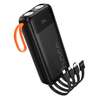Hoco J151A Spirit 20000mAh Power Bank with 4 Built-in Cables, Dual LED Light, Fast Charging, Digital Display – Black