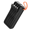 Hoco J151A Spirit 20000mAh Power Bank with 4 Built-in Cables, Dual LED Light, Fast Charging, Digital Display – Black