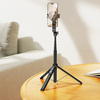 Hoco K25 Sherkhan 4ft Magnetic Aluminum Alloy Anti-Shake Selfie Stick Tripod with Bluetooth Remote. Black