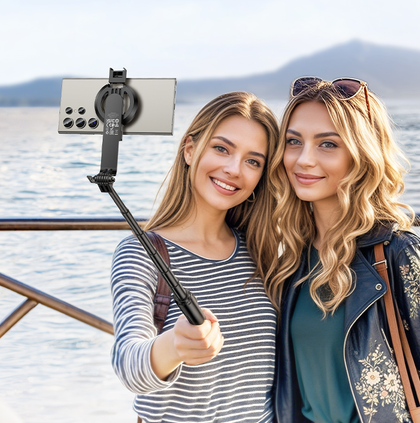 Hoco K25 Sherkhan 4ft Magnetic Aluminum Alloy Anti-Shake Selfie Stick Tripod with Bluetooth Remote. Black