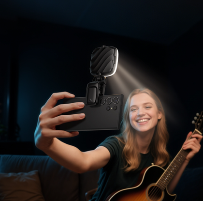 Hoco K29 Wonder Rotatable Fill Light – 9-Level, 300mAh, Portable Clip-On Ring Light (Black)