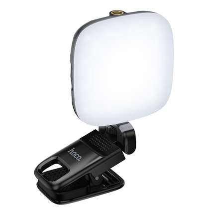 Hoco K29 Wonder Rotatable Fill Light – 9-Level, 300mAh, Portable Clip-On Ring Light (Black)