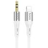 Hoco iPhone to 3.5mm Cable. Connect iPhone 5-14 to Speakers, Cars. 1m, Silicone, Aluminium. Superior Audio, Stylish White Design. UPA22