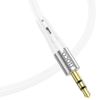 Hoco iPhone to 3.5mm Cable. Connect iPhone 5-14 to Speakers, Cars. 1m, Silicone, Aluminium. Superior Audio, Stylish White Design. UPA22