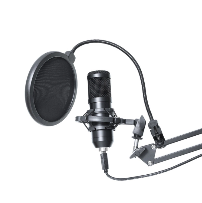 Hoco Studio USB Condenser Gaming Microphone with Boom Arm, Shock Mount, POP Filter & Windshield – Plug & Play for PC & Mac