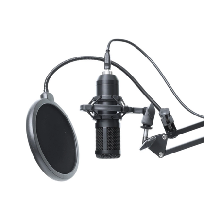 Hoco Studio USB Condenser Gaming Microphone with Boom Arm, Shock Mount, POP Filter & Windshield – Plug & Play for PC & Mac