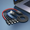 Hoco Super 4in1 USB Cable: Connect 4 Devices Simultaneously, 1m, Fast Charging, Durable Design, USB to 1x USB-C, 1x Micro USB, 2x iPhone 5 to 14. X76