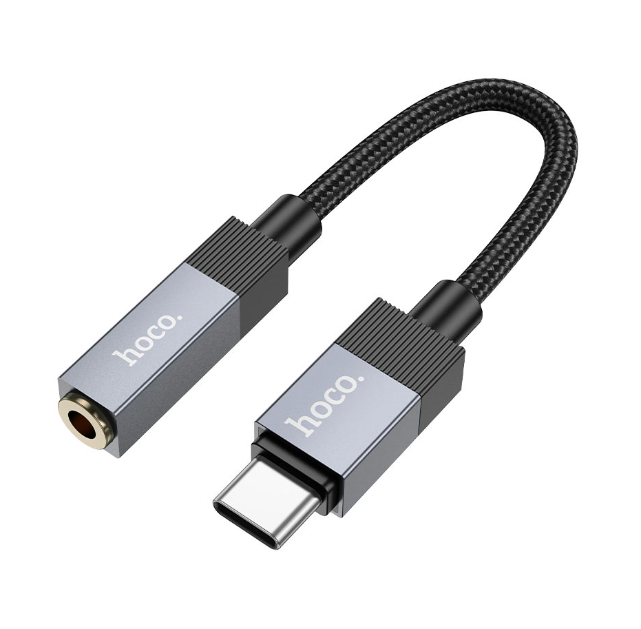 Hoco Type-C to 3.5mm Audio Converter. Compatible with Xiaomi, OnePlus, iPad Pro/Air, Samsung, Premium Build for Tangle-Free Durability. UPA32C