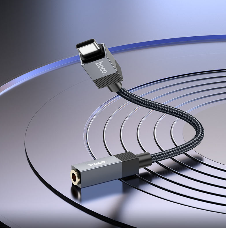 Hoco Type-C to 3.5mm Audio Converter. Compatible with Xiaomi, OnePlus, iPad Pro/Air, Samsung, Premium Build for Tangle-Free Durability. UPA32C