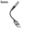 Hoco USB-A to AUX 3.5mm Converter External Soundcard. Premium Aluminium Build, Supports sound output and Microphone input, Compact Design. LS36.