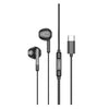 Hoco USB-C Earphones. Compatible with Huawei, Xiaomi, OnePlus, iPad Pro/Air, Samsung, Premium Build for Tangle-Free Durability. Black. M123