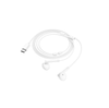 Hoco M95 USB-C Earphones. Earbuds for iPhone 15, Samsung and Android. White. Call answer and volume buttons