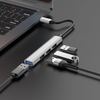 Hoco USB 3 hub USB C to 4 port USB adapter 3 x USB 2 1 x USB 3 windows mac linux consoles HB26. Silver