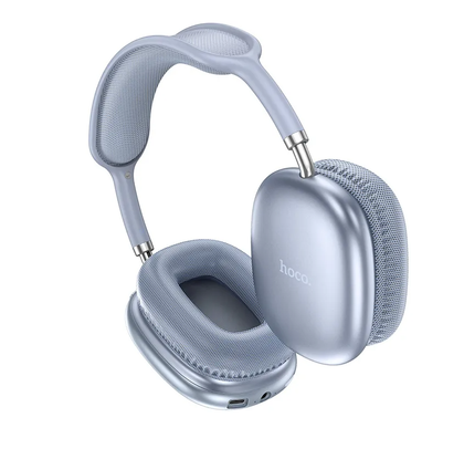 Hoco W35 Air Blue Wireless BT 5.3 Headphones. Microphone, AUX, Deep Bass Hi-Fi Audio. 45hr Music/Talk. SD Card Support