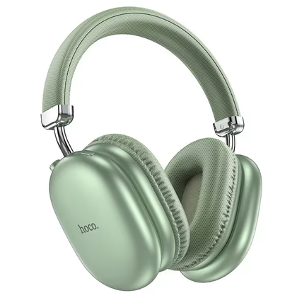 Hoco W35 Max Green Wireless BT 5.4 ANC Headphones. Microphone, AUX, Deep Bass Hi-Fi Audio. 45hr Music/Talk. SD Card Support