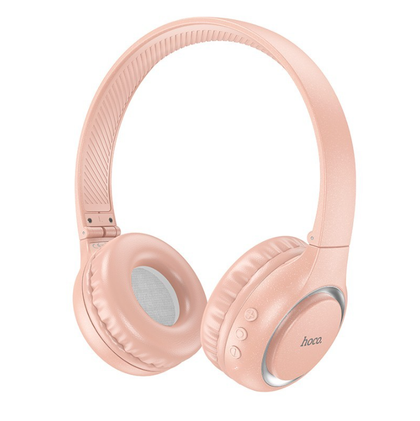 Hoco W41 Pink Wireless headphones. Bluetooth. Microphone, AUX, 7hr music/talk time and 120hr standby