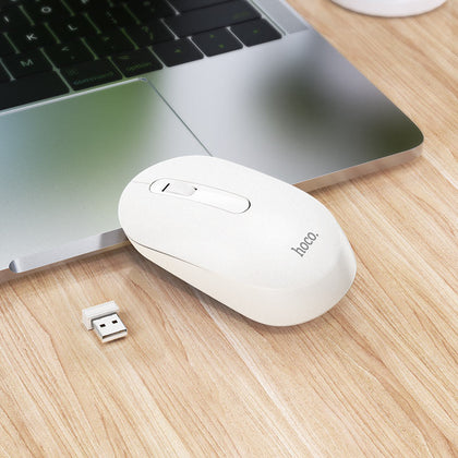 Hoco Wireless Mouse. 2.4g, Lightweight, 1200 dpi cursor speed, sensitive and durable. White. GM14