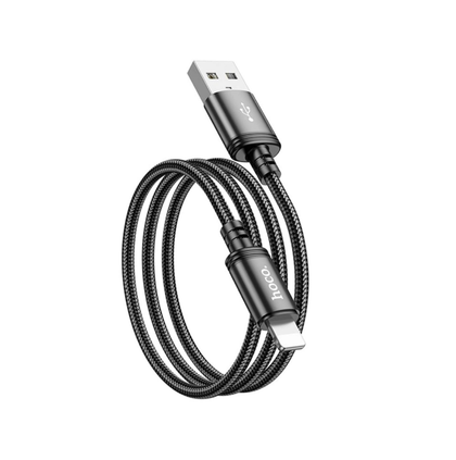 Hoco X89 USB-A to iPhone 2.4A Fast Charging Braided Cable for iPhone 5–14. 1M, Black