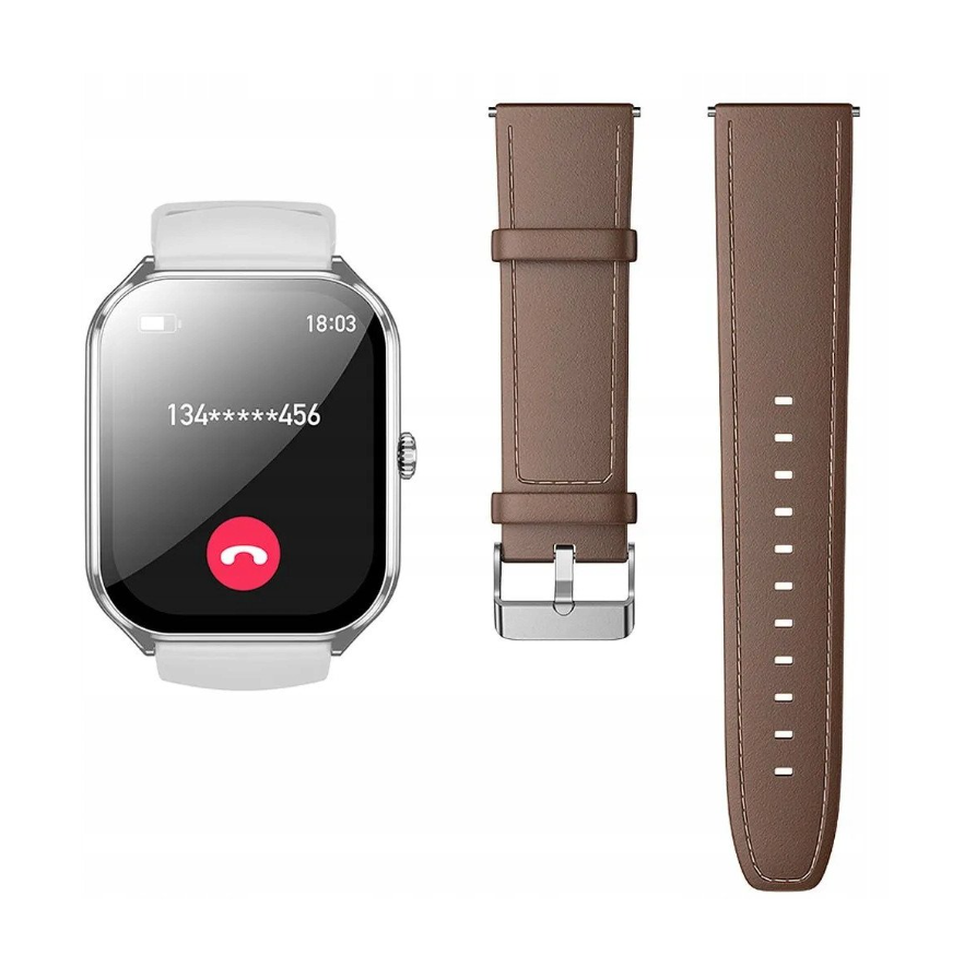 Hoco Y28 AMOLED Smart Watch 1.43" Bluetooth Call, Heart Rate & SpO₂ Tracker, IP67 Waterproof, Silver (Android & iOS)