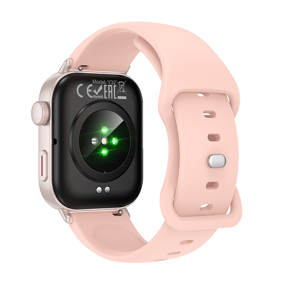 Hoco Y32 Smart Watch Pink – Bluetooth Calling, 1.75" Display, IP67 Waterproof, Heart Rate & Sleep Monitor, 5-Day Battery