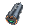 Hoco Z57A Glorious 30W PD/QC3.0 Metal Car Charger – Gold, Dual USB & Type-C Fast Charge