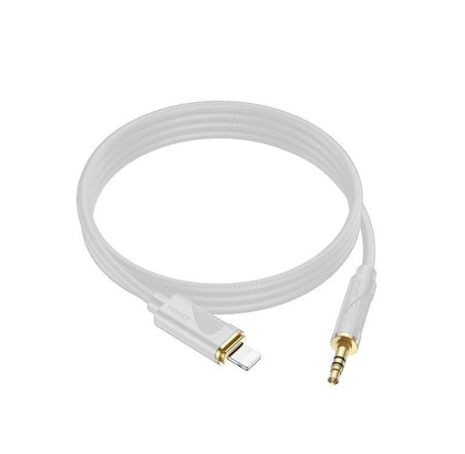 Hoco iPhone to 3.5mm Cable. Connect iPhone 5-14 to Speakers, Cars. 1m, Silicone, Aluminium. Superior Lossless Audio, Stylish Design. UPA30. Grey