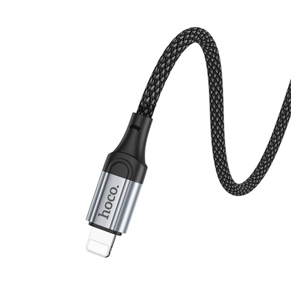 Hoco iPhone to AUX 3.5mm Audio 1m cable. Connect iPhone 5-14 to Speakers, Cars, Amp, Earphones jack. 1m, Nylon Braid. UPA30, Black