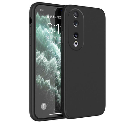 Honor 90 phone case Soft Flexible Rubber Protective Cover black liquid silicone