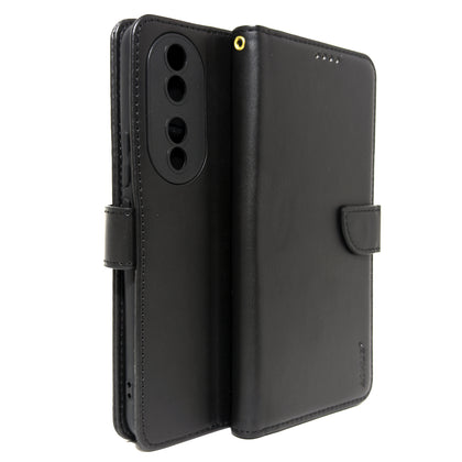 Honor 90 phone case. Wallet cover flip, anti drop, anti slip, shockproof. black.