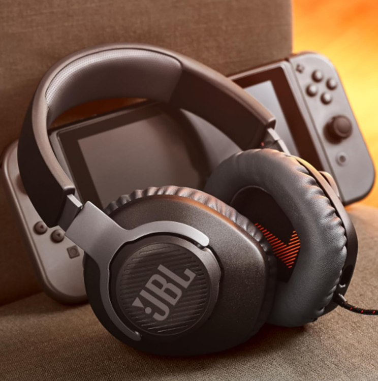 JBL Quantum 100 Wired Gaming Headset with Boom Mic, Memory Foam, 3.5mm Multi-Platform Compatible – PC, PS5, Xbox, Switch, Black