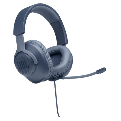 JBL Quantum 100 Wired Gaming Headset with Boom Mic, Memory Foam, 3.5mm Multi-Platform Compatible – PC, PS5, Xbox, Switch, Blue