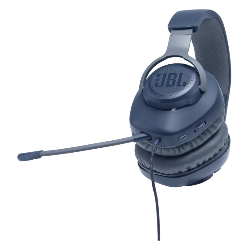 JBL Quantum 100 Wired Gaming Headset with Boom Mic, Memory Foam, 3.5mm Multi-Platform Compatible – PC, PS5, Xbox, Switch, Blue